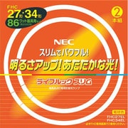 丸形スリム管蛍光灯 3波長形電球色 27形+34形(38W+48W) 各1本入り FHC86EL