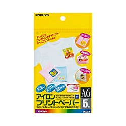 インクジェットプリンタ用 アイロンプリントペーパー A6 5枚 KJ-PR40