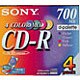 CD-R 700MB 48倍速対応 4枚 カラーミックス 4CDQ80EX