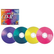 CD-R 700MB 48倍速対応 4枚 カラーミックス 4CDQ80EX