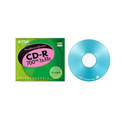 CD-R 700MB 32倍速対応 1枚 タフネスグリーン CD-R80EGRS