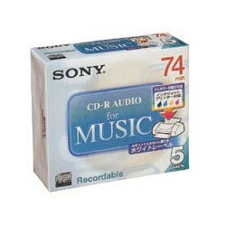 CD-Rオーディオ 80分 5枚 5CRM80PW