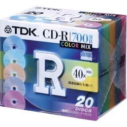 CD-R 700MB カラーミックス 20枚 CD-R80TX20CCS
