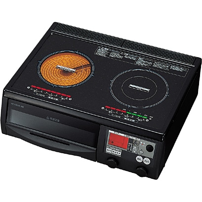 据置型IHクッキングヒーター（2口タイプ・20A） ブラック IH＋ラジエントタイプ CS-H2202C