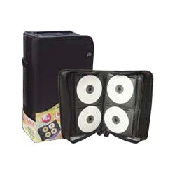 CD&DVD ファスナー付きポーチ エンボス加工 112枚収納 RX-CDC112BK