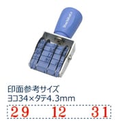 回転ゴム印エルゴグリップ欧文トビ日付 明朝体 4号 NFB4M