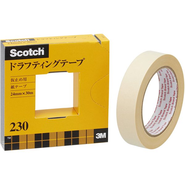 スコッチ ドラフティングテープ 230 (大巻) カッターつき個箱入り 24mm×30m 230-3-24