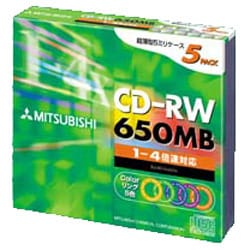 SW74QH5 [CD-RW 650MB 5枚 ハブカラーミックス]