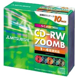 CD-RW 700MB カラーミックス 10枚 SW80QM10