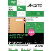ラベルシール［レーザープリンタ］ マット紙・ホワイト A4 24面 四辺余白付 角丸 100シート 31149
