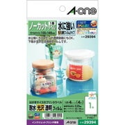 水に強い透明光沢フィルムラベル はがきサイズ ノーカット 4シート 29394