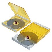 次世代CD＆DVD収納ケース 円盤重箱 クリアイエロー CD-064-1CY