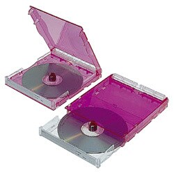 次世代CD＆DVD収納ケース 円盤重箱 2ケースパック クリアピンク CD-064-2CP