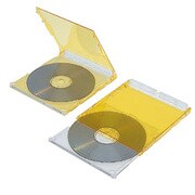 次世代CD＆DVD収納ケース 円盤重箱 クリアイエロー CD-065-1CY