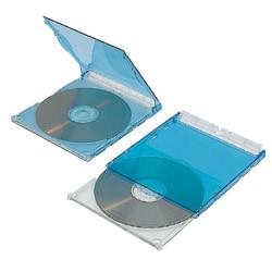次世代CD＆DVD収納ケース 円盤重箱 3ケースパック クリアブルー CD-065-3CBL