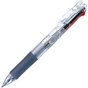 多色ボールペン クリップ-オンG 4C 0.7mm ノック式 4色(黒・青・赤・緑) 本体色:透明 スマートノック解除機構 バインダークリップ採用 B4A3-C
