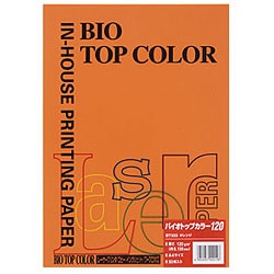 バイオトップカラー 両面 プリンター用紙 オレンジ 120g/m2 A4 50枚 BT333