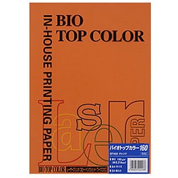バイオトップカラー 両面 プリンター用紙 オレンジ 160g/m2 A4 50枚 BT433