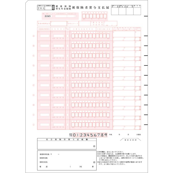 健保賞与支払い届用紙 BP1306