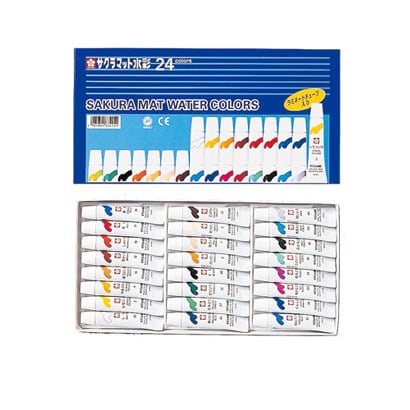 水彩絵具 マット水彩24色 ラミネートチューブ入り