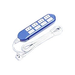 セパレートスイッチ付エコタップ 2ピン4個口 2m TA2412BL （ブルーメタリック）