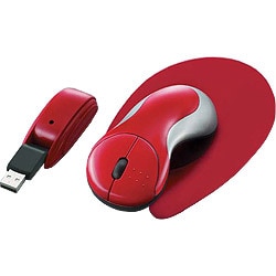 ワイヤレス/光学式 USB&PS/2 レッド EAMUDW1R