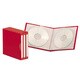 CD-R＆DVDファイルブックタイプ 8枚収納 3冊セット レッド CDF2402RD
