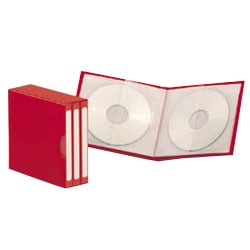 CD-R&DVDファイルブックタイプ 8枚収納 3冊セット レッド CDF2402RD