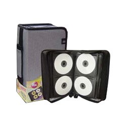 CD&DVD ファスナー付きポーチ エンボス加工 112枚収納 RX-CDC112SV