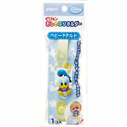 対象月齢：0ヶ月～ おしゃぶりホルダー ディズニーベビー ベビードナルド