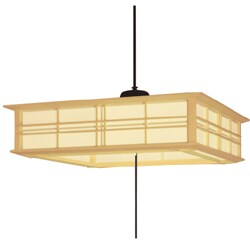 ペンダント照明(8-10畳) 9CK304LSG(電球色) 白木格子枠シリーズ