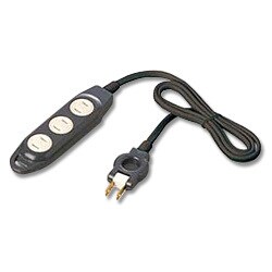 セーフティタップ2ピン 回転式シャッタータイプ 3個口 ブラック 1m TA23K1BK