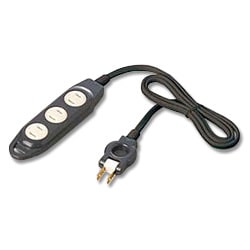セーフティタップ2ピン 回転式シャッタータイプ 3個口 ブラック 3m TA23K3BK