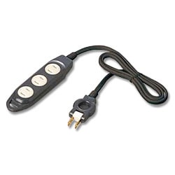 セーフティタップ2ピン 回転式シャッタータイプ 3個口 ブラック 5m TA23K5BK