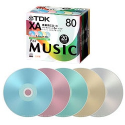 音楽用 CD-R 80分 5枚 インクジェットプリンタ対応 カラーミックス CD-RXA80CPWX5S