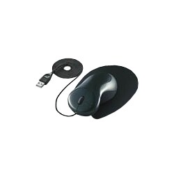 USB・PS/2接続 光学式マウス ワイヤータイプ ザ・フィットマウス(手の匠) ブラック EAM-UD1D