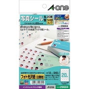 写真シール 光沢紙タイプ はがきサイズ 丸型20面 12シート 29604