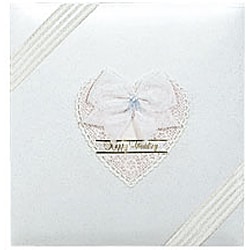 刺繍名入れ対応 フエルアルバムDigio 婚礼用 ハッピーウエディング プラコート台紙 Lサイズ ホワイト ア-LK-308-W