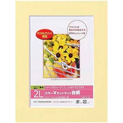 DigioカラーVカットマット台紙 2Lサイズ イエロー DGVM-2L-Y