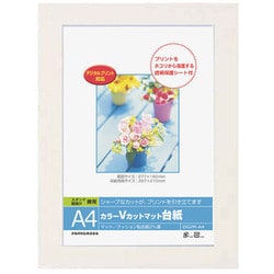 DigioカラーVカットマット台紙 A4サイズ ホワイト DGVM-A4-W