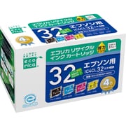 互換リサイクルインクカートリッジ エプソン IC4CL32 4色パック(染料) ECI-E324P/BOX