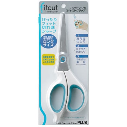フィットカットハサミ 左右非対称 ロング ホワイト/ブルー 34-392 C-180A WB　