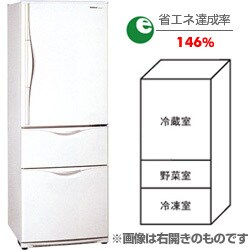 冷蔵庫(320L・左開き)NR-C324ML-W(ブロードホワイト) The ノンフロン冷蔵庫