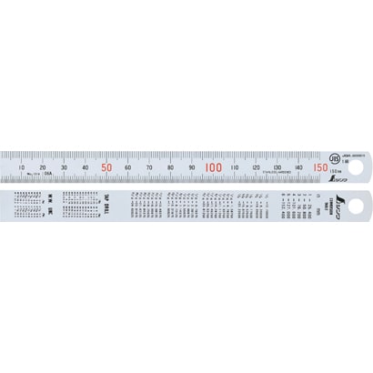 工作ツール 13005 G-22C ステン直尺シルバー 150mm