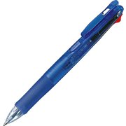 多色ボールペン クリップ-オンG 4C 0.7mm ノック式 4色(黒・青・赤・緑) 本体色:青 スマートノック解除機構 バインダークリップ採用 B4A3-BL