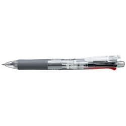 多機能ペン クリップ-オン マルチ ボール径：0.7mm ノック式 インク色：4色（黒・青・赤・緑） シャープペン芯径：0.5mm 本体色：透明 可動式バインダークリップ搭載 パック仕様 P-B4SA1C