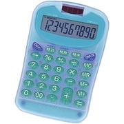 カラー電卓 セミデスクサイズ 10桁 グリーン DM1011Q