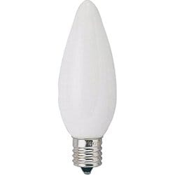 白熱ランプ シャンデリアランプ E12口金 25W 32mm径 ホワイト C321225W