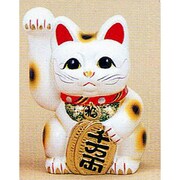 招き猫 [招き猫 白 7寸 右]