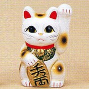 招き猫 [招き猫 白 5寸 左]